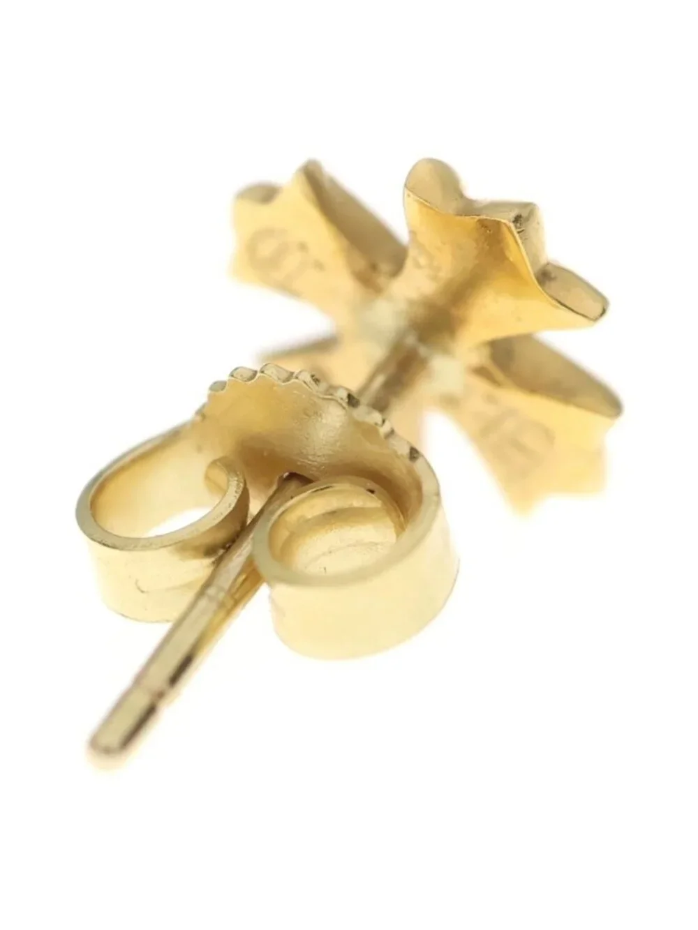 Chrome Hearts 22K No2 CH Plus Stud Earrings Gold